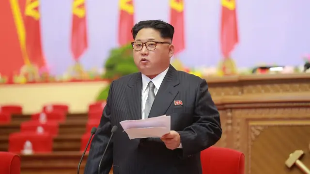 Kim Jong-un en el Congreso del Partido de los Trabajadores