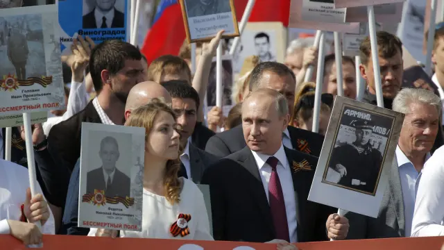 Putin durante la celebración del tradicional Desfile de la Victoria sobre los nazis.