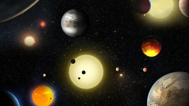 Imagen creada por la NASA de los exoplanetas.