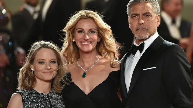 Foster, Roberts y Clooney, en Cannes.