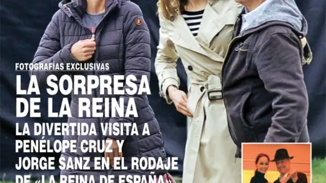 Portada de la revista '¡Hola!', en la que se han publicado las imágenes de la visita de Doña Letizia al rodaje de 'La Reina de España'.