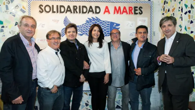 José Villar, Ángel Dolado, Antonio Blas Soriano, Sonia Vidal, Jaime Alcazo, Antonio Palomo y Javier Muñoz, en Casa de Mar.