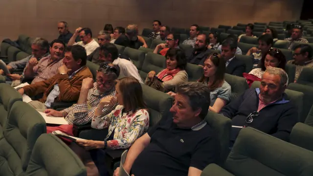 La asamblea se celebró en el salón de actos de la Diputación de Huesca.