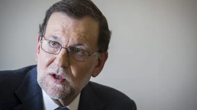 El presidente en funciones del Gobierno de España y líder del PP, Mariano Rajoy, durante la entrevista.