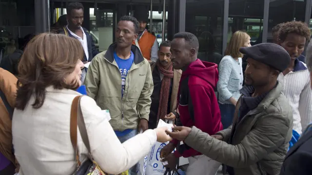Llegada de refugiados a Madrid