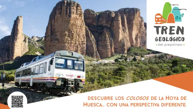 Imagen promocional del tren geológico del Prepirineo.