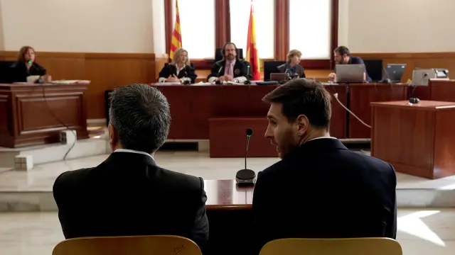 Foto de archivo del juicio contra Leo Messi.