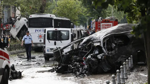 Lugar del atentado en Estambul.