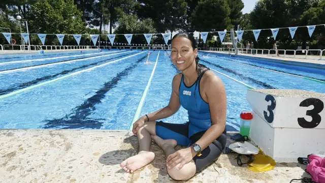 La nadadora aragonesa Teresa Perales, en la piscina