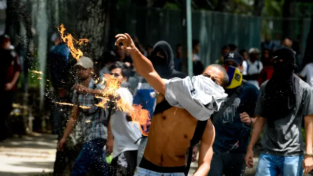 Protestas en Caracas contra el gobierno de Nicolás Maduro.
