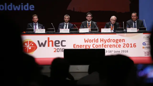 Una imagen del XXI Congreso Mundial del Hidrógeno, que se inauguró este lunes en Zaragoza.