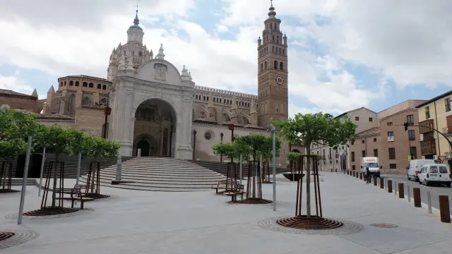 Exterior de la plaza de la Catedral de Tarazona una vez finalizadas las obras de reconversión.