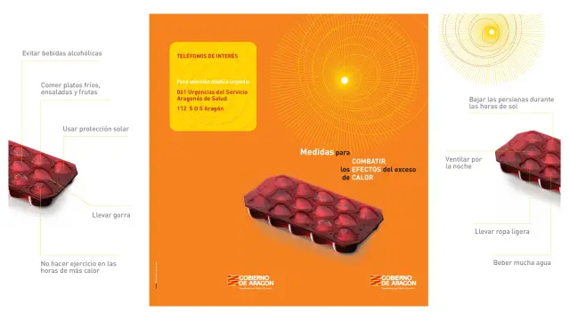 Imagen de un folleto que detalla las medidas preventivas contra el calor.