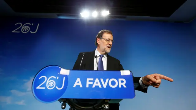 El presidente del PP, Mariano Rajoy, en una rueda de prensa