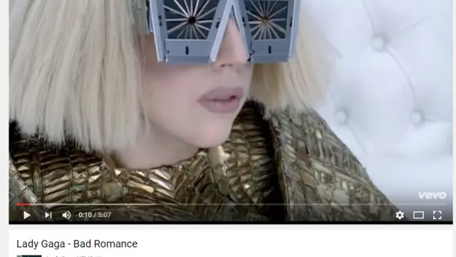 Captura de un vídeo de Lady Gaga en Youtube.