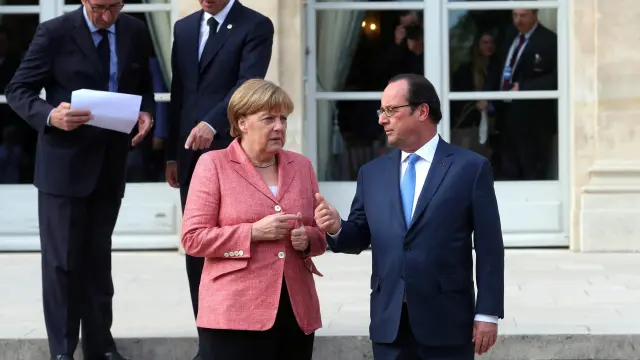 Angela Merkel y François Hollande.