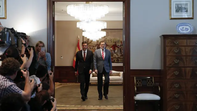 Una de las últimas reuniones de Mariano Rajoy y Pedro Sánchez.
