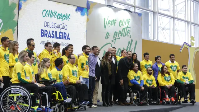 Parte de la delegación paralímpica brasileña.