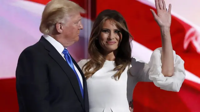Melania junto a su marido durante la Convención Nacional Republicana