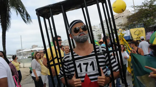 Una protesta en Brasil contra Rousseff y la corrupción