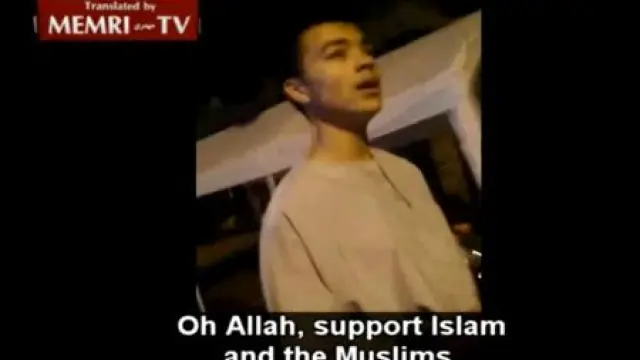 Captura del vídeo en el que un hombre llama a asesinar cristianos en Bélgica.