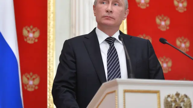 Vladimir Putin durante una rueda de prensa
