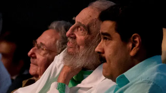 Fidel Castro, con Maduro en la celebración de su 90 cumpleaños, este 13 de agosto.