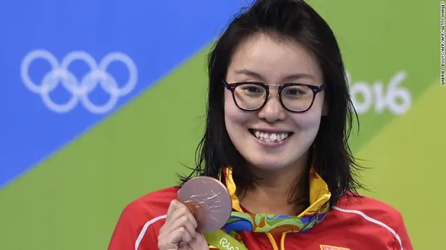 Fu Yuanhui en los Juegos Olímpicos de Río 2016.