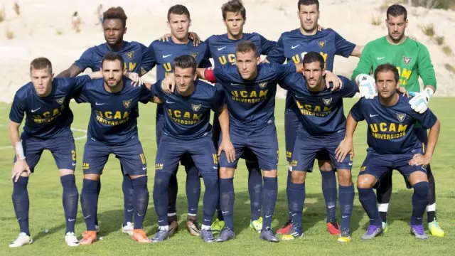 Una alineación reciente del UCAM Universidad Católica de Murcia, en el último partido de pretemporada jugado ante el Jumilla la semana pasada.