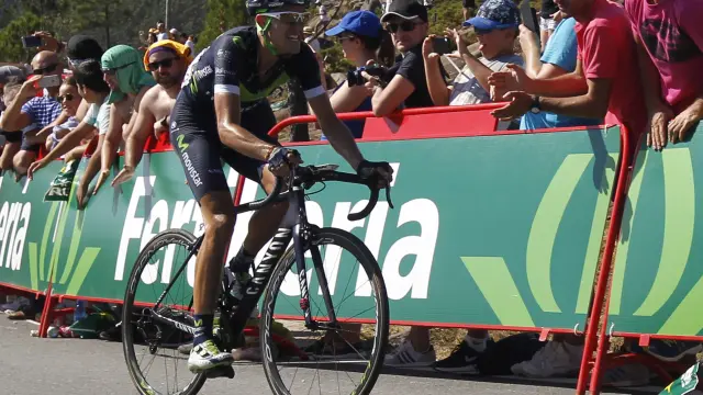 El ciclista murciano del equipo Movistar, Rubén Fernández, nuevo líder de la clasificación general.
