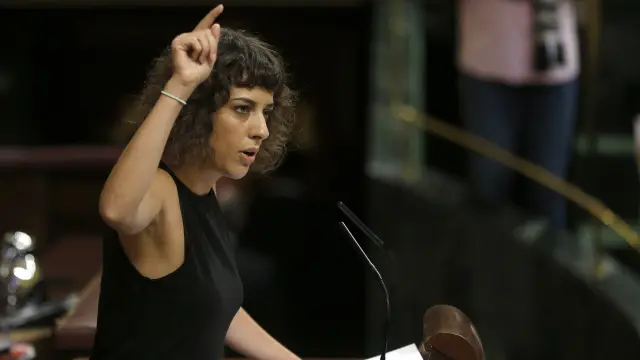 Alexandra Fernández durante la segunda sesión del debate de investidura.
