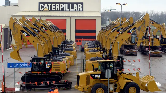Máquinas excavadoras en la planta belga de Caterpillar.