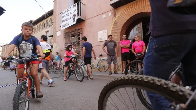 Concentración de ciclistas en Paniza.