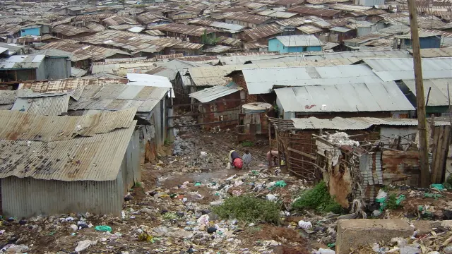 El barrio chabolista de Kibera, en Nairobi.