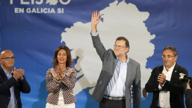 Rajoy, en el mitin en la localidad orensana de O Carballiño