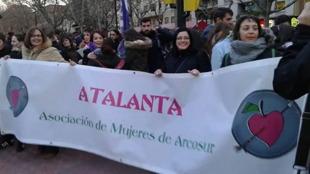 La Asociación de mujeres Arcosur, durante una manifestación