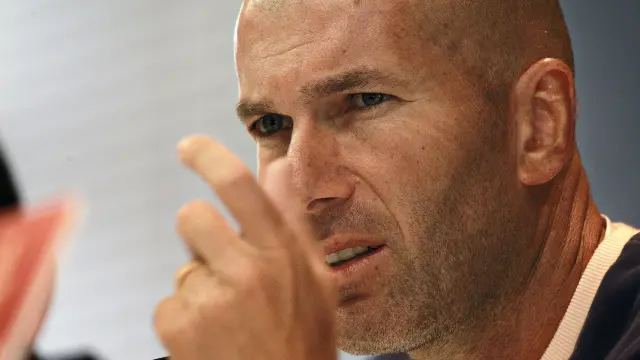 Zidane, durante la rueda de prensa tras el entrenamiento