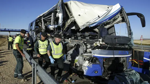 Accidente de autobús en Soria.