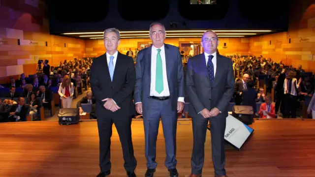 Víctor Iglesias, Amado Franco y Eduardo Hernández, ayer en la presentación del Plan+Burgos.