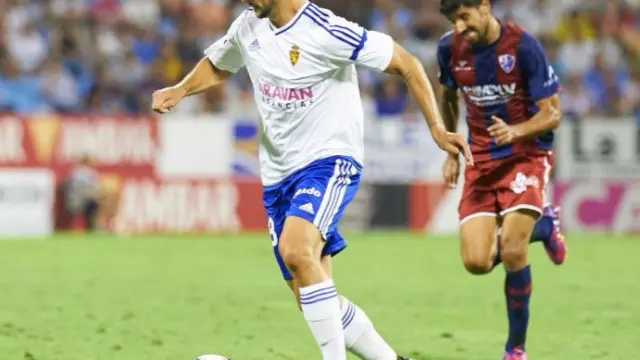 Juan Muñoz, el día de su debut ante el Huesca en La Romareda en la jornada 3ª.