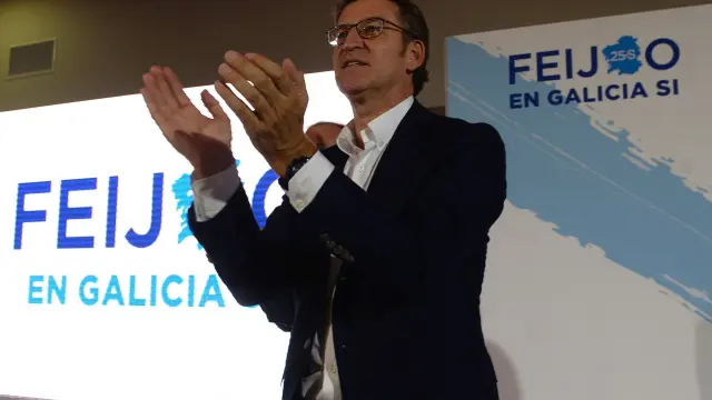 Alberto Núñez Feijóo este domingo tras valorar el resultado de las elecciones.