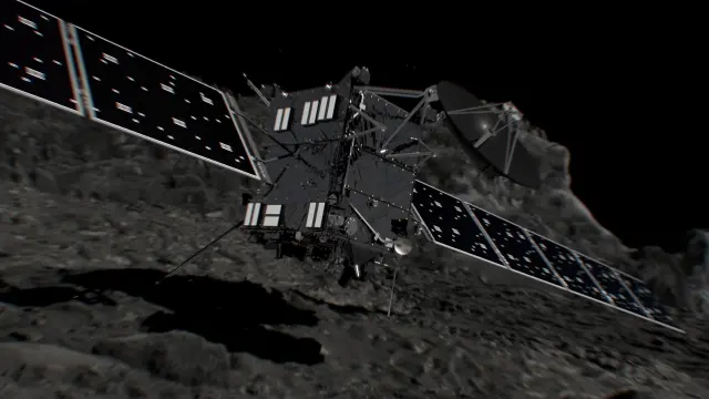 Recreación del descenso de Rosetta.