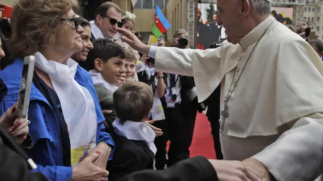 El papa Francisco, en Bakú (Azerbaiyán).