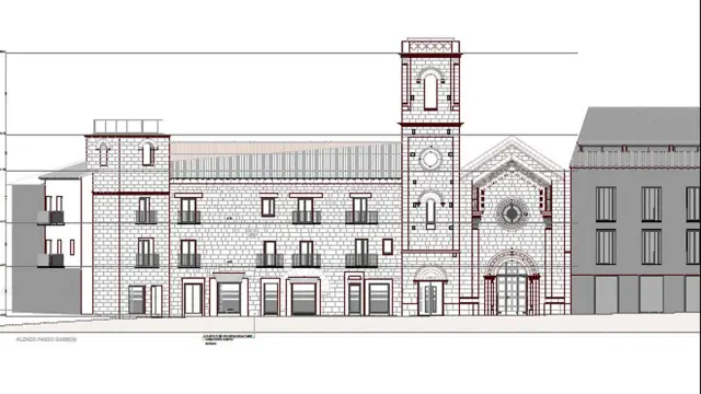 Trazado del nuevo Instituto Musical en tres edificios del casco viejo de Fraga.