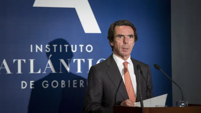 José María Aznar, durante su intervención en la inauguración del curso académico del Instituto Atlántico .
