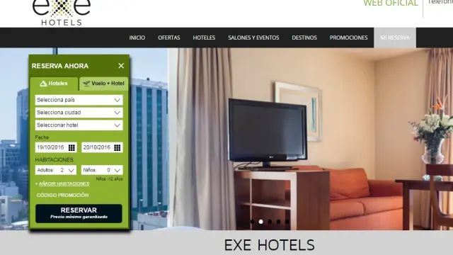 Web de Exe Hotels