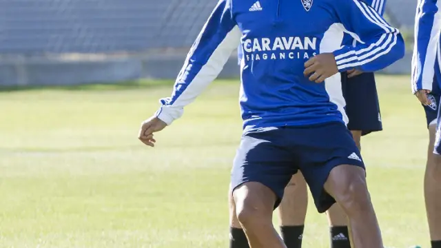 Ángel en un entrenamiento en la Ciudad Deportiva.