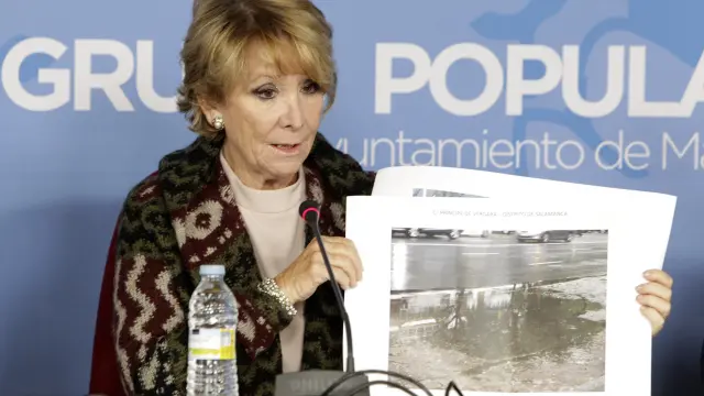 Esperanza Aguirre, este lunes en Madrid.
