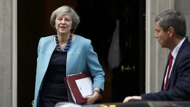 Theresa May, en la puerta de Downing Street.