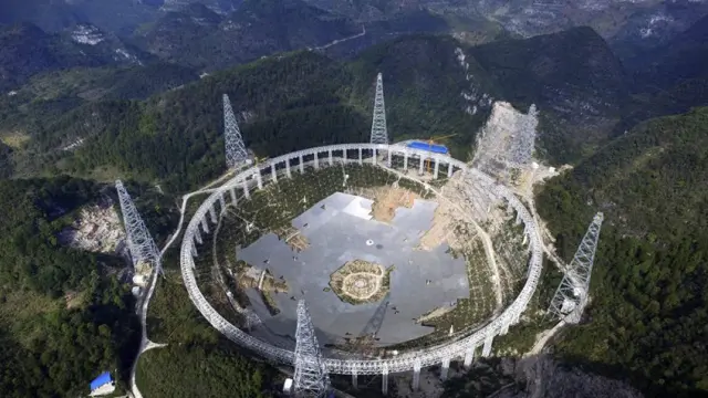 El mayor radiotelescopio del mundo, construido en el suroeste de China.